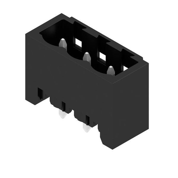 PCB plug-in connector, male header, closed side, THT solder connection, 5.08 mm, Number of poles: 3, 180°, Solder pin length (l): 3.2 mm, tinned, black, Box image 2