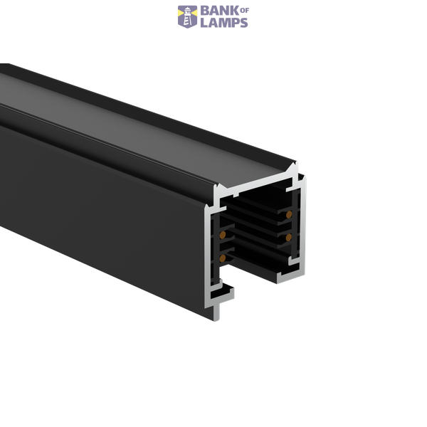 1.5m 4-Wire 3-Circuit Track Kit inc. End-cap & Live-end & I-joint BLK image 1