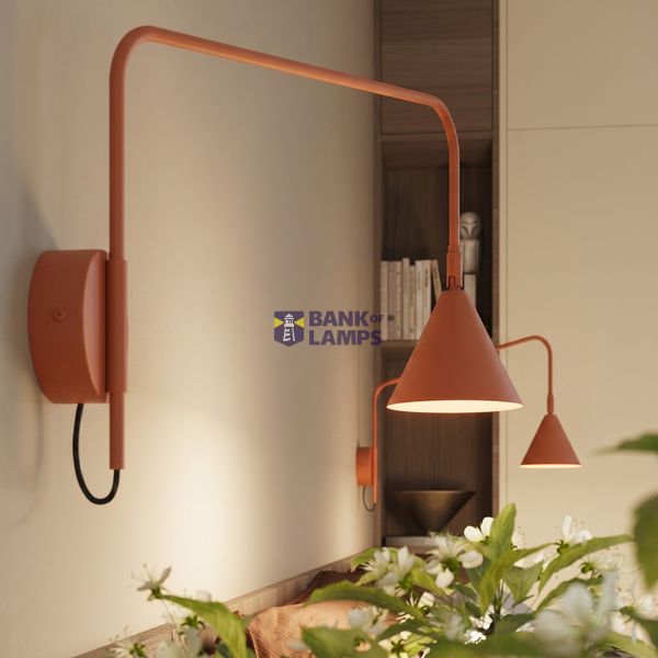Wall lamp NOX 1 red ochre with a switch image 5