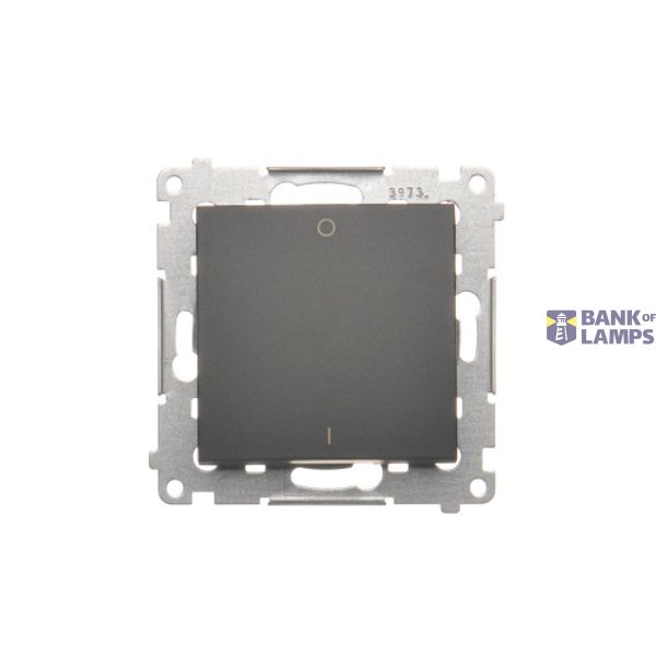 Two-pole switch, (module), 16AX, Screw, black matt image 1