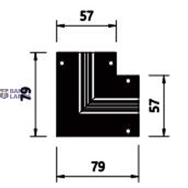 Horizontal  90° connector, Black, Trimless Recessed image 1