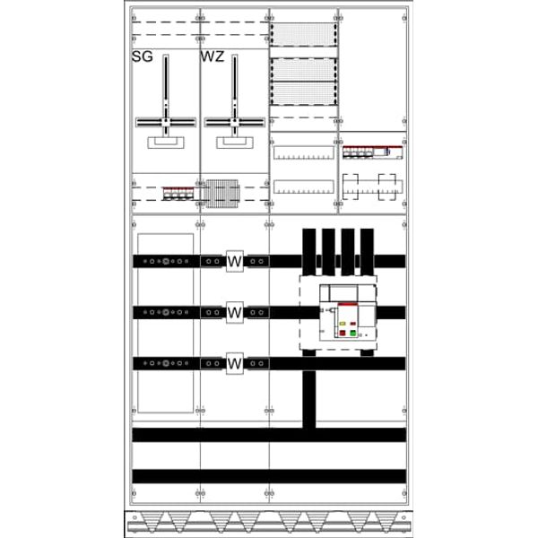 WX42EK11S 12RE 4FB Complete cabinet according to FNN In 585A with three-point fastening image 1
