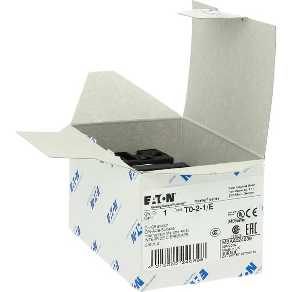 T0-2-1/E On-Off switch, T0, 20 A, flush mounting, 2 contact unit(s), 3 pole, with black thumb grip and front plate image 23