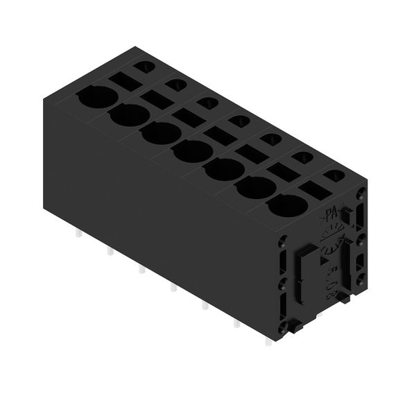 Printed circuit board terminals, 5.08 mm, Number of poles: 7, 180°, Solder pin length (l): 3.5 mm, tinned, black, PUSH IN without actuator, Clamping range, max. : 2.5 mm², Box image 4