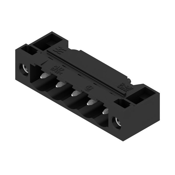 PCB plug-in connector, male header, Flange, THT/THR solder connection, 5.08 mm, Number of poles: 5, 90°, Solder pin length (l): 1.5 mm, tinned, black, Box image 3