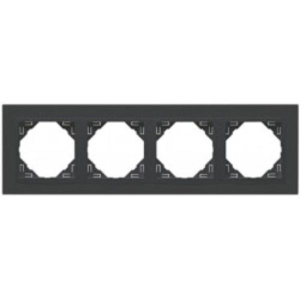 FOUR-GANG FRAME GRAY/GRAY image 1