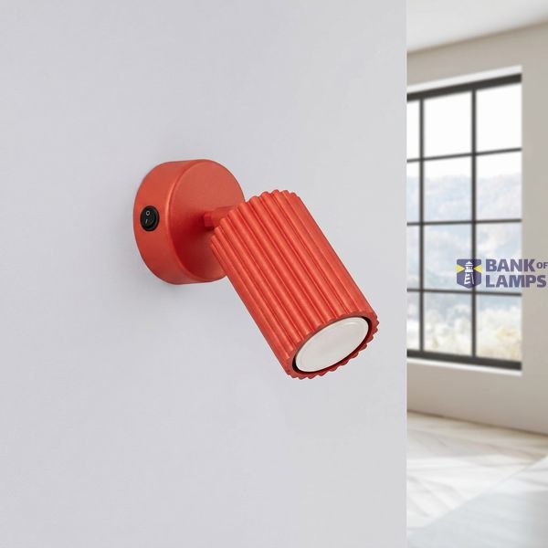 Wall lamp KARBON red with a switch image 2