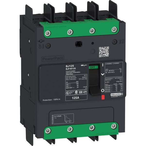 MCCB 600Y/347V 25A 4P 25KA TERMINAL image 1