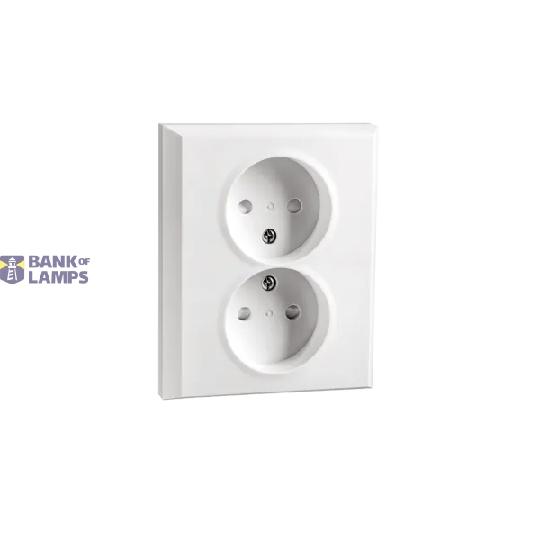 OUTLET FLUSH MOUNTED DOUBLE WITHOUT EARTH WHITE 6-PACK image 1