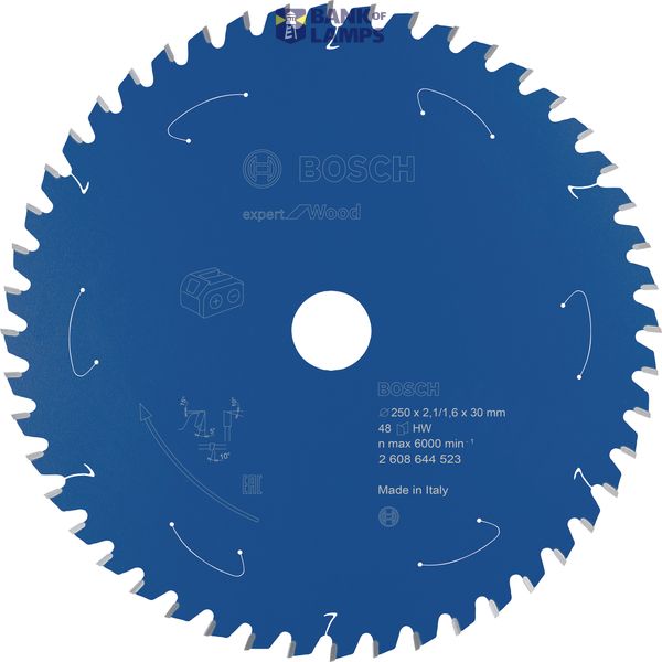 Expert for Wood Circular Saw Blade for Cordless Saws 250x2.1/1.6x30 T48 image 1