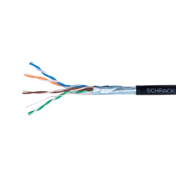F/UTP Cable Cat.5e, 4x2xAWG24/1, PE, OUTDOOR, black, Box (The price is shown without markup on metals. Request a quote for accurate information) image 1