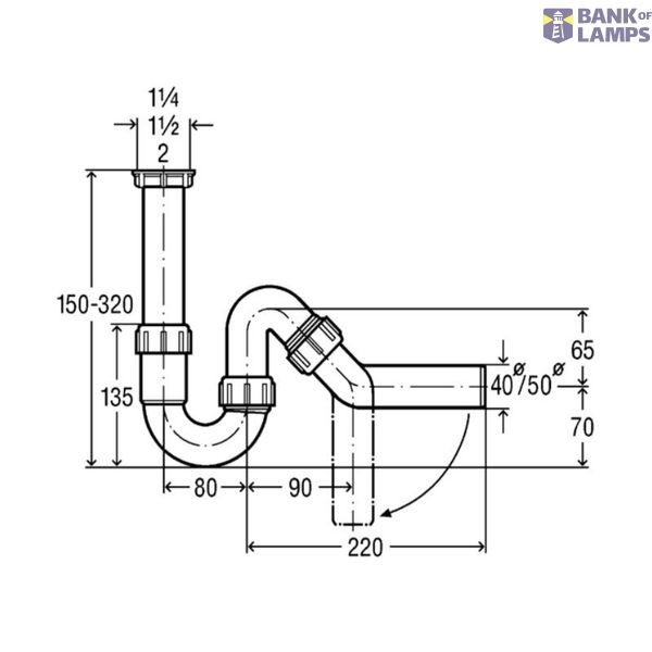 PVC siphon 11/2"x50 image 2
