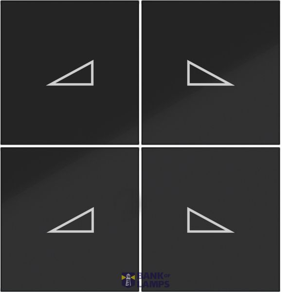 KNX pushbutton cover, 4-way, high/low dimming, A.x/C.x, night black glossy. image 1