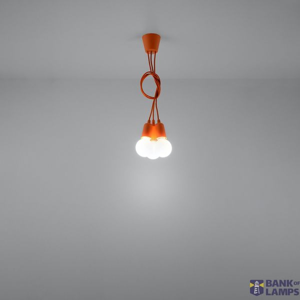 Hanging lamp DIEGO 3 orange E27 3x60W IP20 image 4