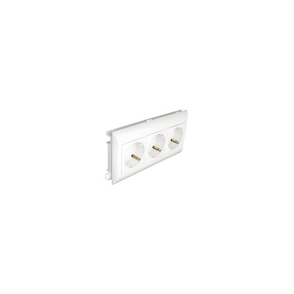 BLOCK 3 EARTH SOCKETS (SCHUKO) L75-6 MOD RED image 1