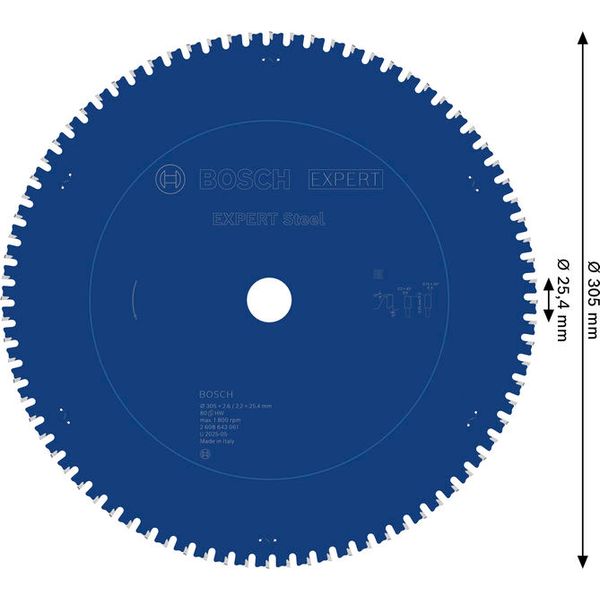 Circular saw blade Expert for Steel 305 x 25,4 x 2,6 mm, 80 image 2