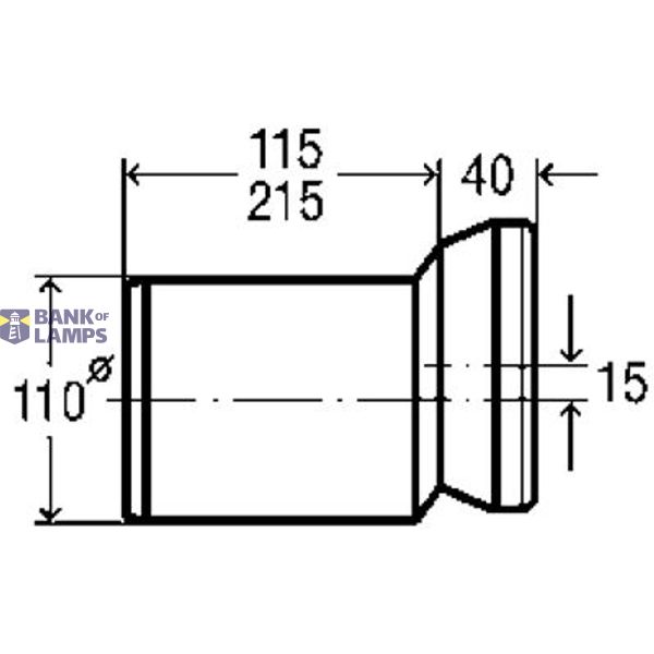 WC connection with eccentric sleeve Ø110mm, 255mm long, white image 1