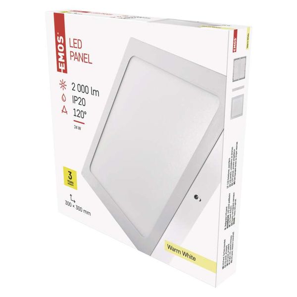 Square LED Fixture 24W IP20 Warm White image 1