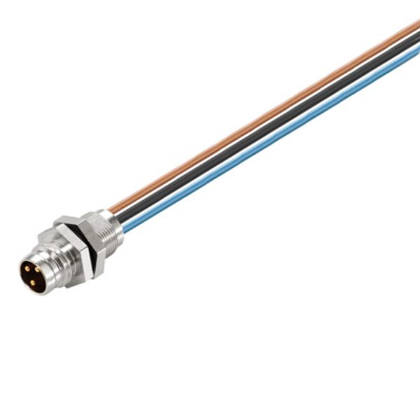 Built-in plugs, M8 thread, pin, straight, Mounting thread: M8, Number of poles: 8, Strand / cable length: 0.2 m image 2