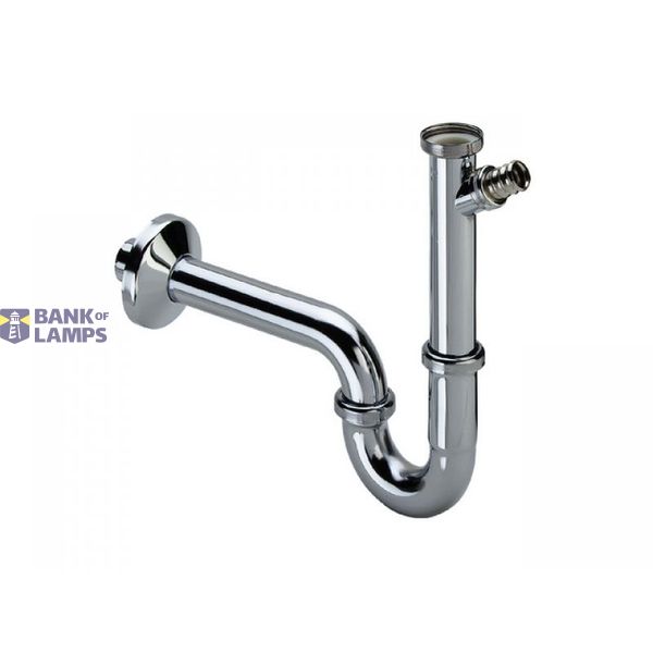 Sink siphon without outlet 11/4"x32 with washing machine connection, chrome image 1