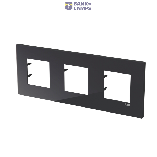 Frame 3-gang / 2+2+2-modules - ABB logo - S - Tacteo Black image 2