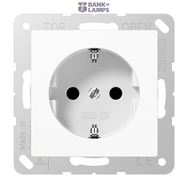 SCHUKO socket, 16 A 250 V ~, Duroplast, Series A, alpine white image 1