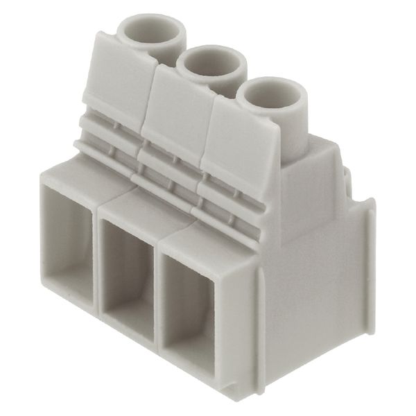 Printed circuit board terminals, 10.16 mm, Number of poles: 4, 90°, Solder pin length (l): 3.2 mm, tinned, Pebble grey, Clamping yoke connection, Clamping range, max. : 16 mm², Box image 1