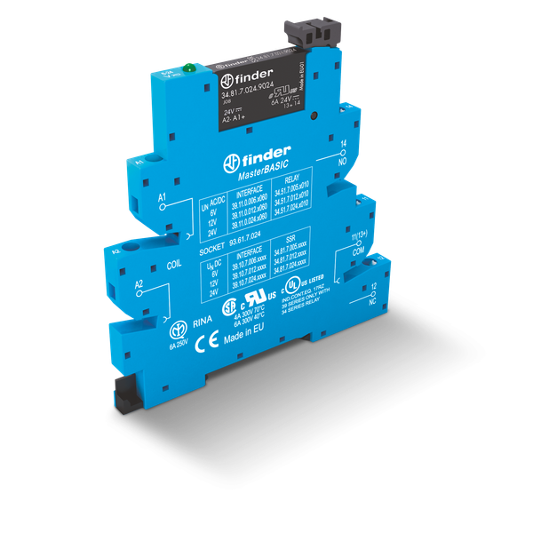 Rel. interface SSR MasterBASIC screw In.12VDC/SEN/1NO Out.6A/24VDC (39.10.7.012.9024) image 1