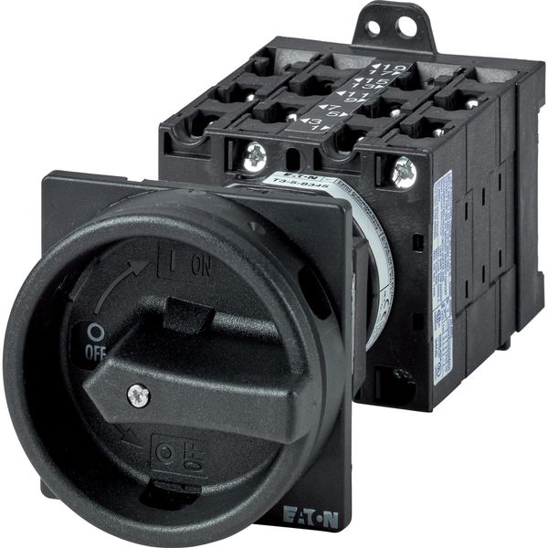 T3-5-8346/V/SVB-SW Main switch, T3, 32 A, rear mounting, 5 contact unit(s), 10-pole, STOP function, With black rotary handle and locking ring image 2
