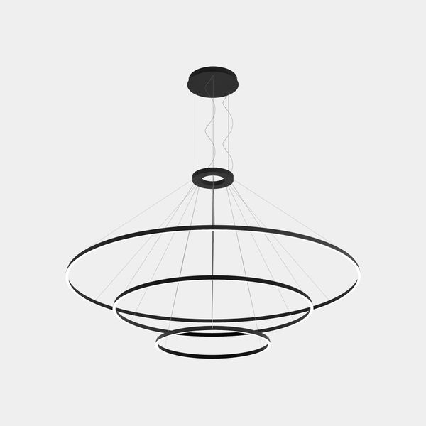 Pendant Circular Downward 3 Rings (ø3000 ø2000 ø1200) LED 326.4W 12913lm 2700K Black image 1