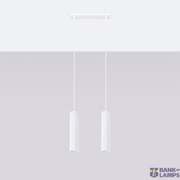 DOUBLE HANGING ON A WHITE CARBON STRIP, 2XGU10 ALUMINUM LAMPSHADES image 10