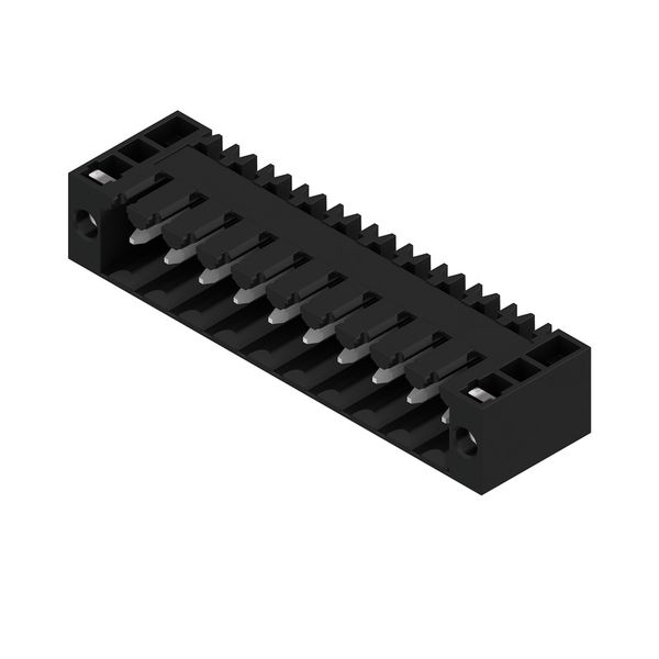 PCB plug-in connector, male header, Flange, THT solder connection, 3.50 mm, Number of poles: 10, 90°, Solder pin length (l): 4.5 mm, tinned, black, Box image 7