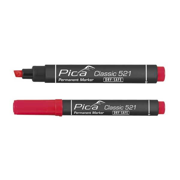 Pica 10 pcs 521/40 Perm. Marker 2-6mm chisel red image 3