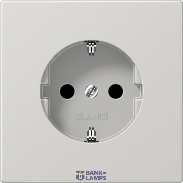 SCHUKO socket, 16 A 250 V ~, integrated increased contact protection, SAFETY+, Duroplast, LS series, light grey image 1