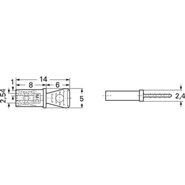 Jumper, pitch 2.54 mm, 10 A, gold-plated, blue, 24.0052-23 image 1