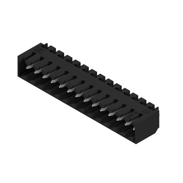PCB plug-in connector, male header, closed side, THT/THR solder connection, 3.50 mm, Number of poles: 14, 180°, Solder pin length (l): 1.5 mm, tinned, black, Box image 5