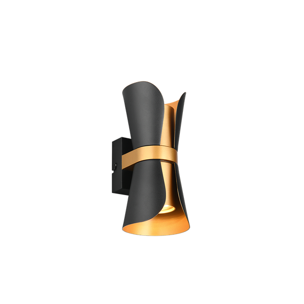 Coat wall lamp 2xGU10 matt black/gold image 1