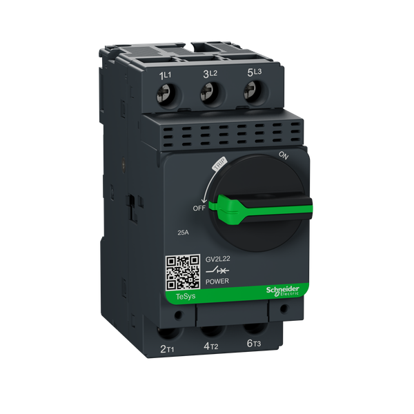 Motor circuit breaker, TeSys Deca, 3P, 25 A, magnetic, rotary handle, screw clamp terminals image 6