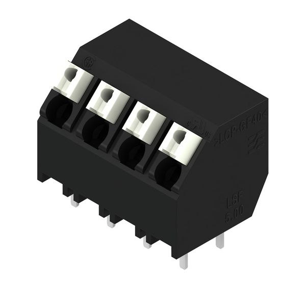 Printed circuit board terminals, 5.00 mm, Number of poles: 4, 135°, Solder pin length (l): 3.5 mm, black, PUSH IN with actuator, Clamping range, max. : 1.5 mm², Tube image 4