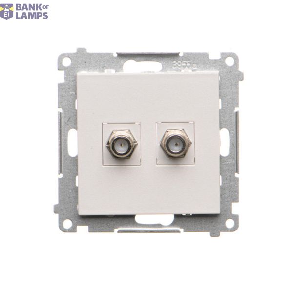 Double aerial socket type "F", module, light gray matt image 1