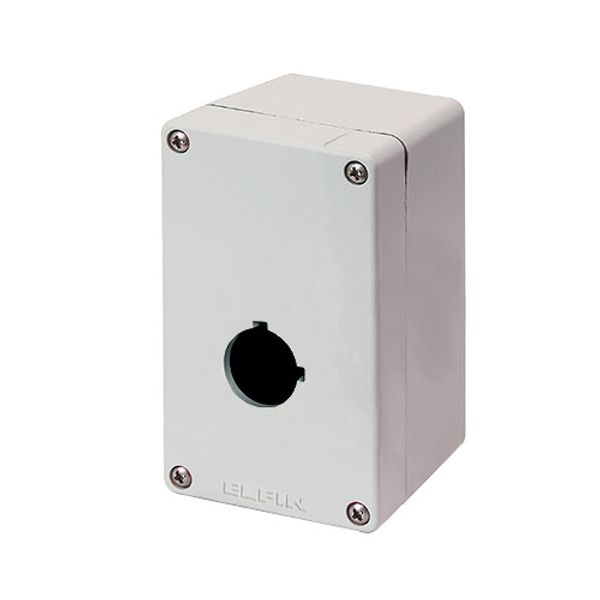 Aluminium push-button enclosure M4 70x118x80, 1 hole Ø 22, without cable entry image 1