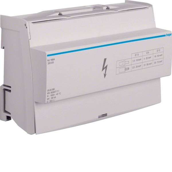 Brass busbar terminal 160A, 4pole image 1