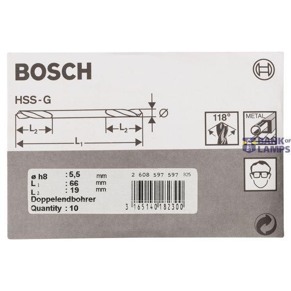 Double-ended drill bits 5,5 x 19 x 66 mm 10 pcs. image 2