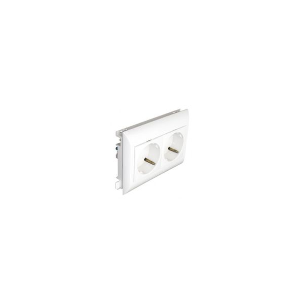 BLOCK 2 EARTH SOCKETS(SCHUKO) L75 - 4 MOD RED image 1