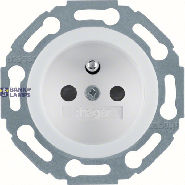 Wall socket with earth pin, raised touch surface, plug-in, Series 1930/Glass, polar white image 1