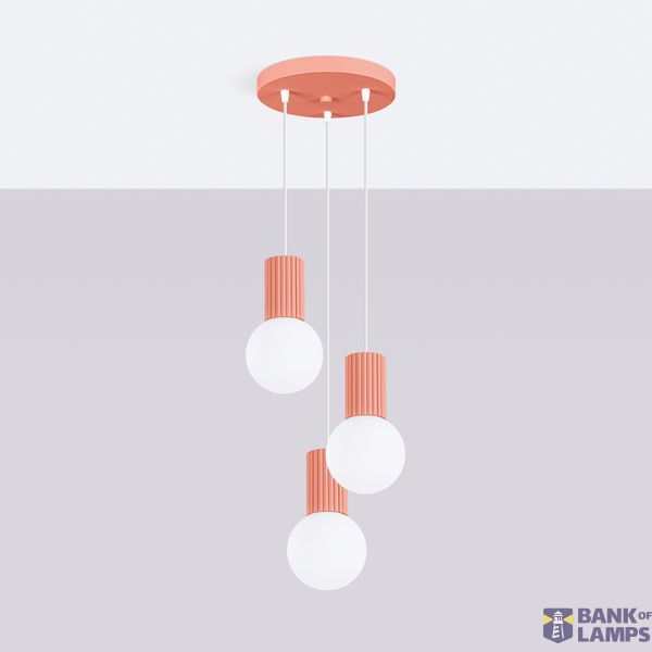 Pendant lamp HALO 3P peach image 3