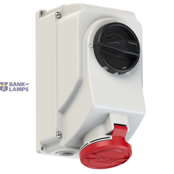 Fixed socket with switch, 32A 4P 6h IP44/54 image 1