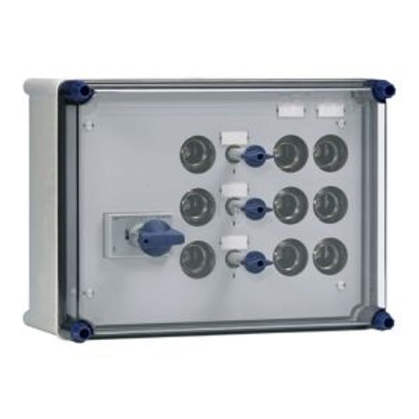 Light+power distribution enclosure 63A 4p 3xDII-2xDII+busbar image 2