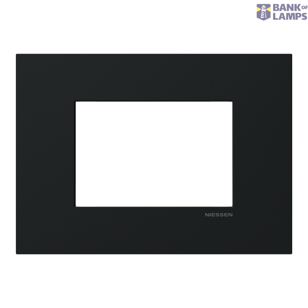 Frame - 1-gang / 3-modules - Niessen logo - S - Matt Black image 1
