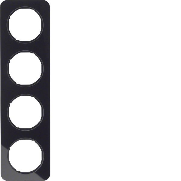 Frame 4gang, R.1, glass black image 1